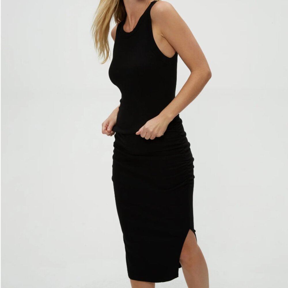 MICHAEL STARS - WREN RIBBED MIDI DRESS - WOMENS LARGE